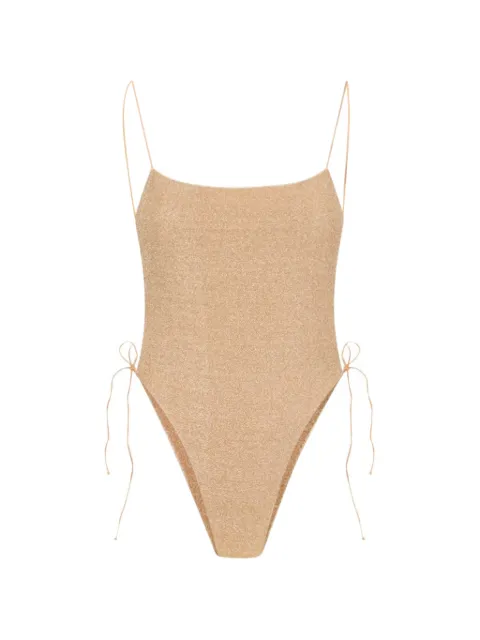Oséree lurex-thread one-piece swimsuit Neutrals LZRS261LUREX
