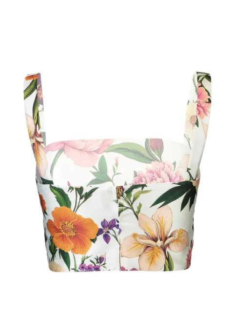 Borgo De Nor Didi floral-print crop top White DIDIBOTANICA