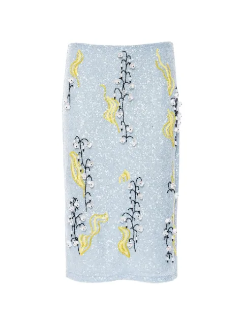 DES PHEMMES sequin-embellished midi skirt Blue D206YP