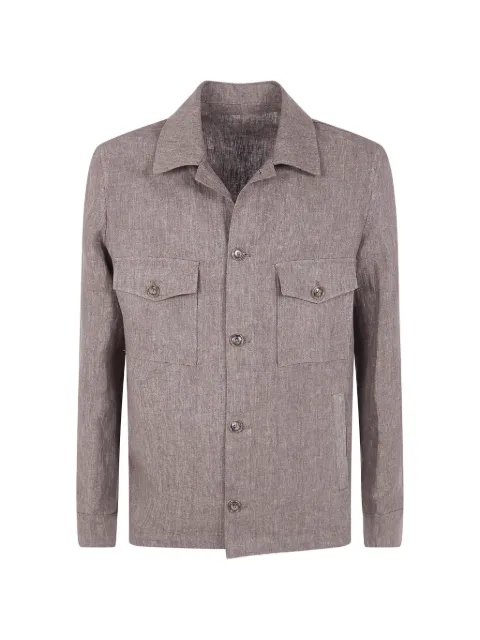 Barba linen button-up shirt jacket Brown PARK53050