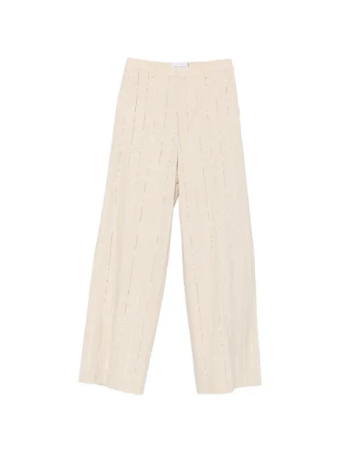 Isabelle Blanche sequin-embellished pinstripe trousers Neutrals IS26SSP062T006