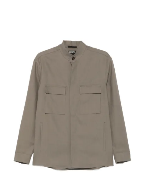 Zegna flap-pockets shirt jacket Green UHV71A3SOT54
