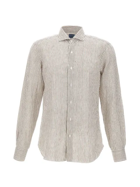 Barba striped button shirt Neutrals LIU02P0154034U0005