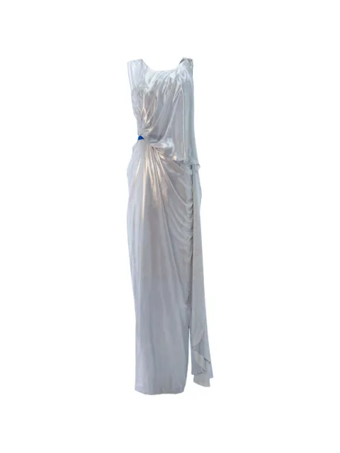 Gemy Maalouf asymmetrical pleated dress Silver EDSS221730LD