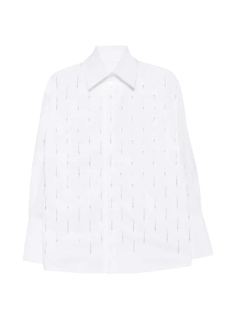 ARMARIUM Malik crystal-embellished long-sleeve shirt White ARMTMSH12CE03001