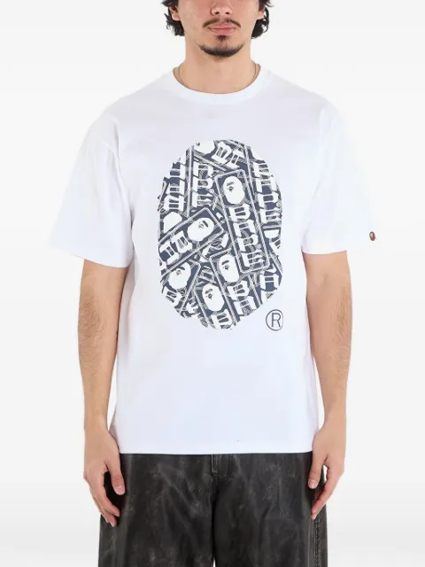 A BATHING APE® japanese camo label t-shirt White 001TEL801047MWHT