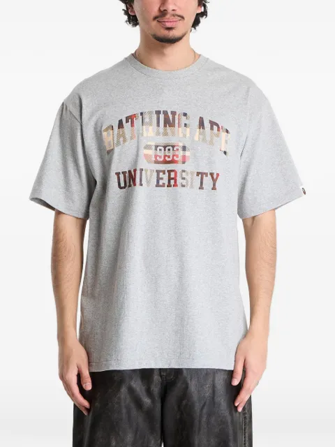 A BATHING APE® check logo T-shirt Grey 001TEL801025MGRA