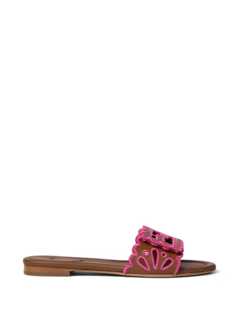 FENDI logo-appliqué flat sandals Brown 8R8979AWLA