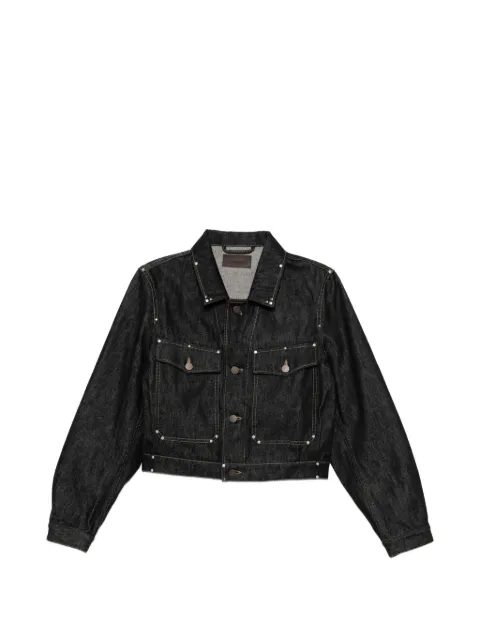 LEMAIRE cropped blouson with studs in denim Blue OW1233LD1061