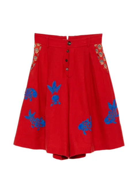 GG IN RED graphic-embroidered shorts Red GIR26SSPT01RD