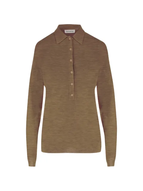 The Frankie Shop Tala long-sleeve polo top Brown POFS21841