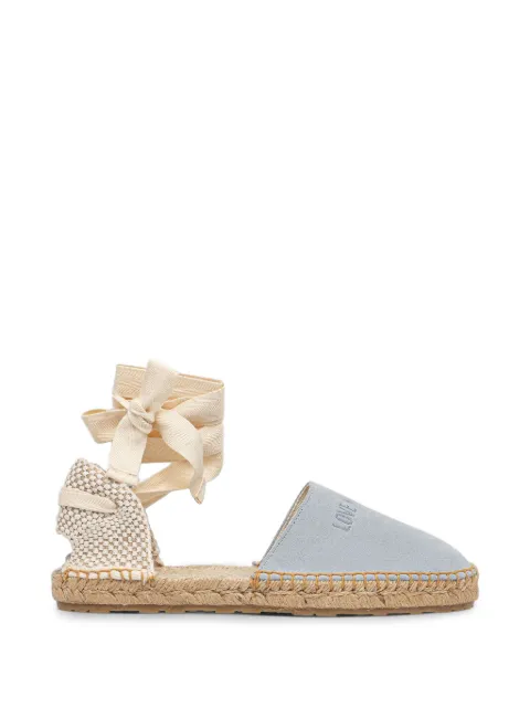 Love Moschino logo-detailed tie-fastening espadrilles Blue JA10562G0OIG5
