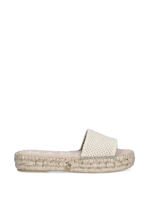 Manebi crochet-knit espadrille flat sandals Neutrals H30DS