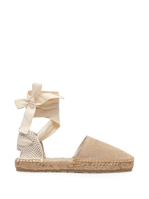 Love Moschino logo-debossed lace-up espadrilles Neutrals JA10562G0OIG5