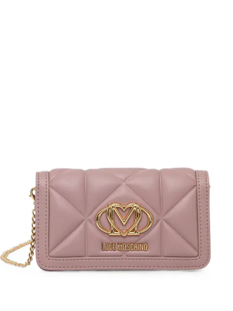 Love Moschino quilted logo-plaque cross body bag Pink JC5640PP0OLC0