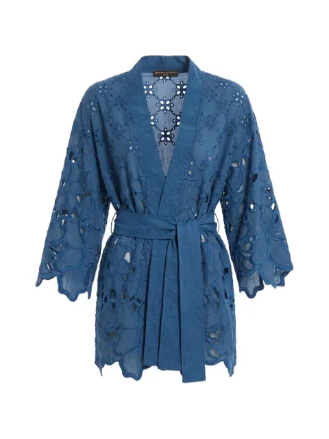 Ermanno Scervino openwork belted kimono Blue D484Q608QYD