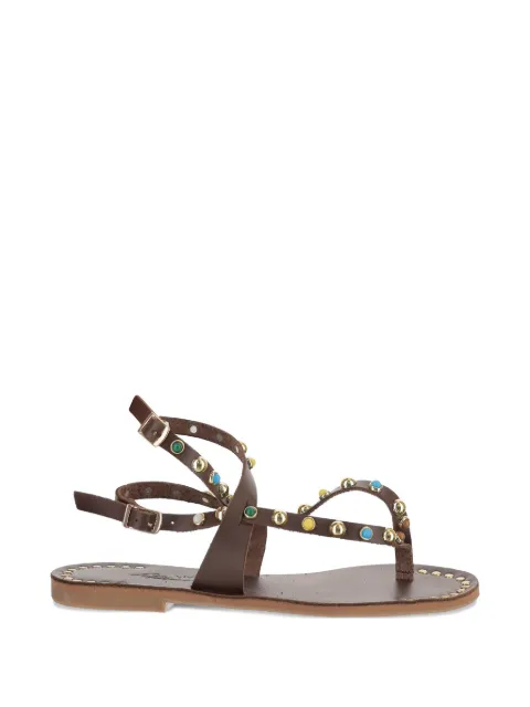 Kimaï embellished leather sandals Brown NAXOSMORO
