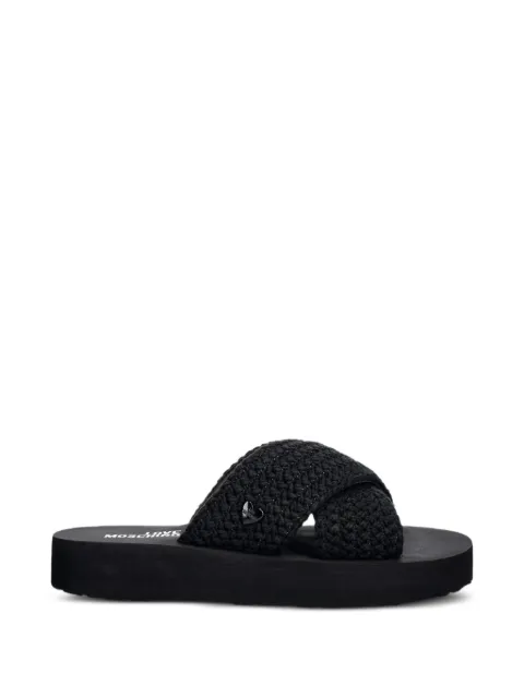 Love Moschino woven crossover sandals Black JA28324G0OJQC