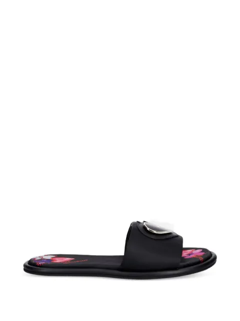 Love Moschino heart-plaque sandals Black JA28232G0OJO0