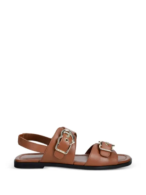 Love Moschino heart-buckle leather sandals Brown JA16112G0OIA0