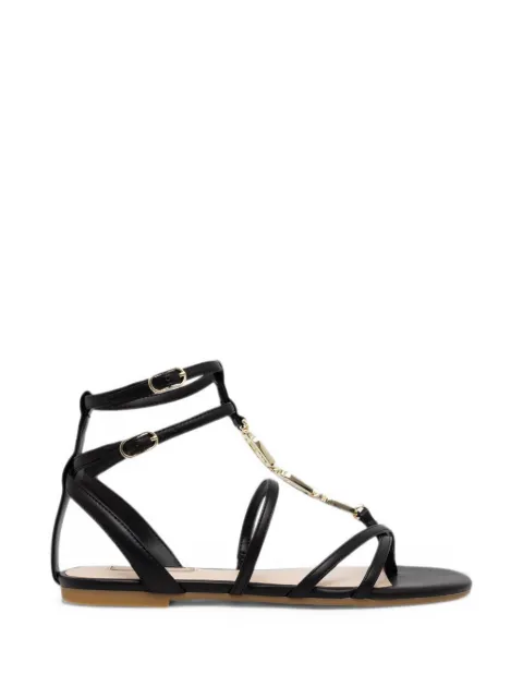 LIU JO logo-plaque strappy sandals Black SA6123EX014