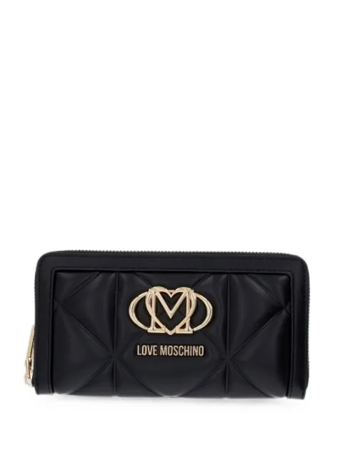 Love Moschino quilted logo-plaque wallet Black JC5644PP0OLC0