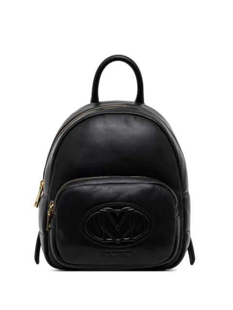Love Moschino quilted logo-patch backpack Black JC4332PP0OKM0