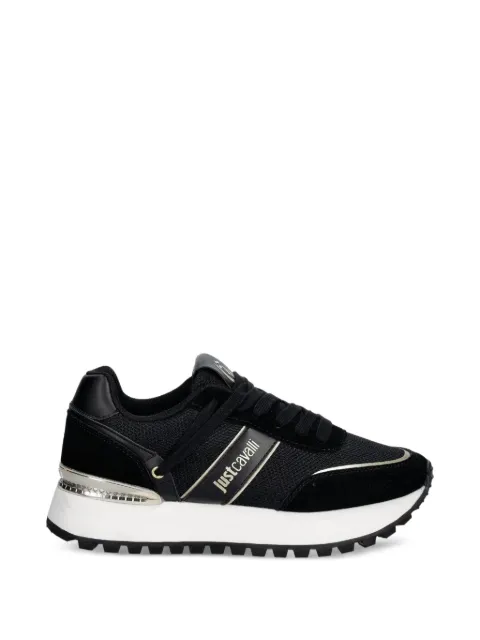 Just Cavalli logo-print panelled sneakers Black 80RA3SJ1ZSE48
