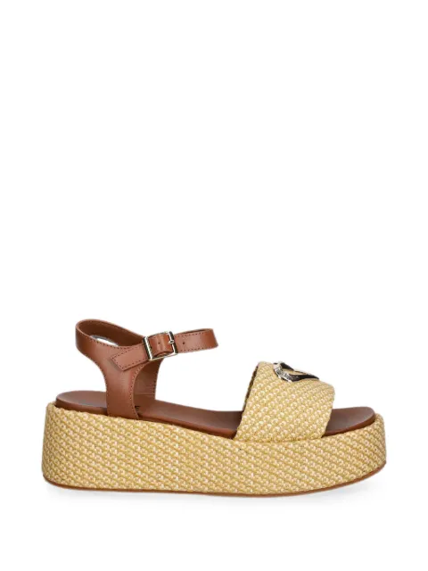 Love Moschino heart-plaque platform sandals Neutrals JA16127I0OJR6