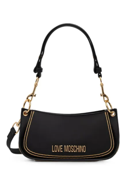 Love Moschino logo-lettering contrast-stitch tote bag Black JC4256PP0OKF0
