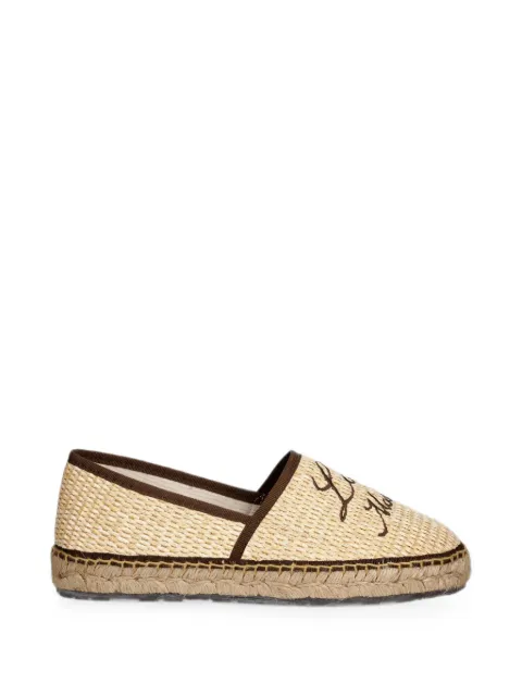 Love Moschino logo-embroidered woven espadrilles Neutrals JA10272G0OJR1