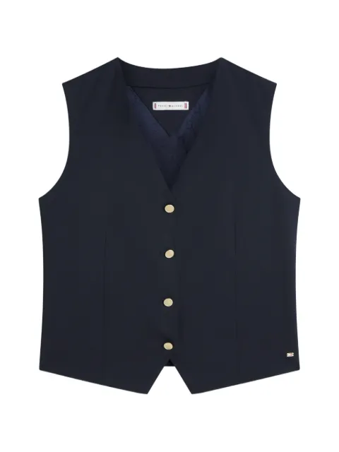 Tommy Hilfiger Timeless v-neck button-up wool-blend waistcoat Blue WW0WW48882C1G