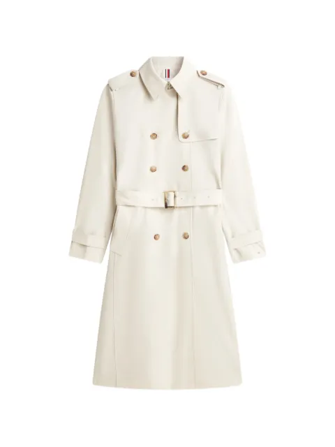 Tommy Hilfiger double-breasted belted cotton trench coat Neutrals WW0WW48873ACU