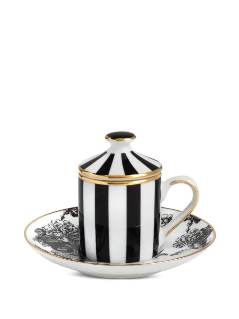 Simone Guidarelli Home Tangerine Garden striped espresso cup set White SG1000085
