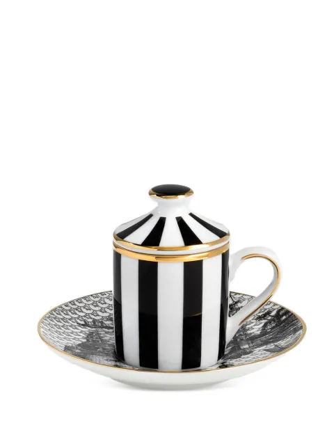 Simone Guidarelli Home Oriental Dream striped espresso cup set White SG1000080