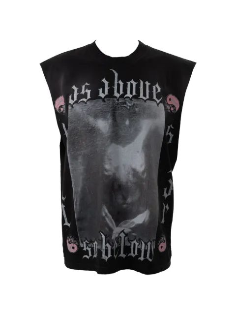 HELLSTAR graphic-print sleeveless top Black HSR271