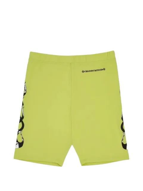 Chrome Hearts 99 Eyes flame-print bike shorts Green CHRM1058