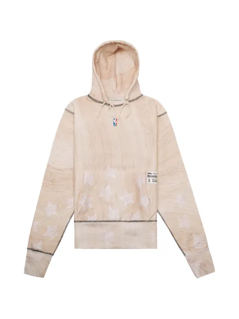 Advisory Board Crystals Wood Grain star-print hoodie Neutrals ABC002