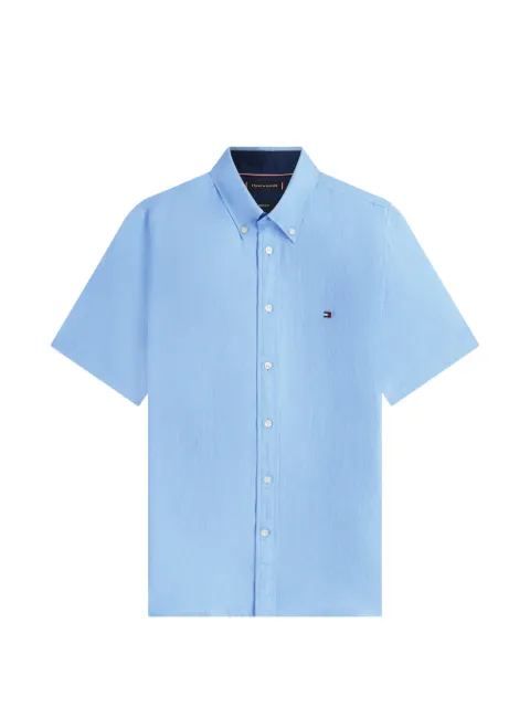 Tommy Hilfiger button-down short-sleeve cotton shirt Blue MW0MW42450C14
