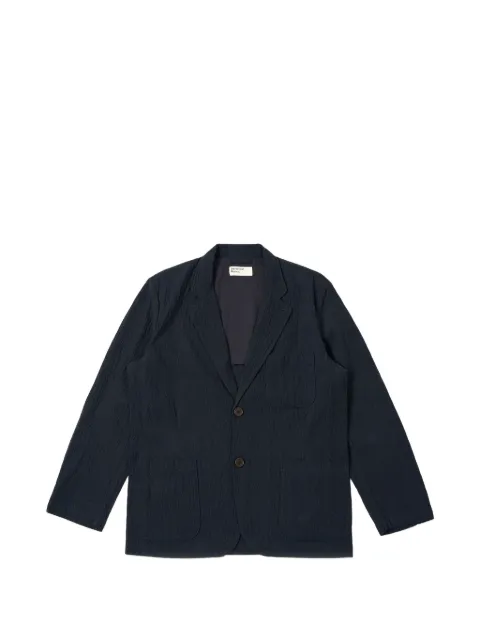 Universal Works button textured jacket Blue 34125