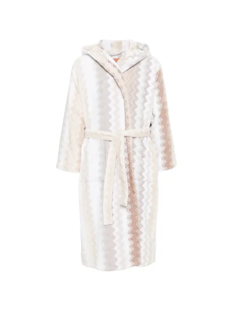 Missoni Home zigzag-pattern dressing gown White 1G3AC9970821
