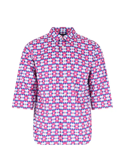 Comme des Garçons Homme Plus geometric-pattern short-sleeve shirt Pink PQT006