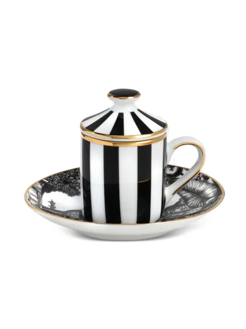 Simone Guidarelli Home Sunset Safari striped espresso cup set White SG1000083