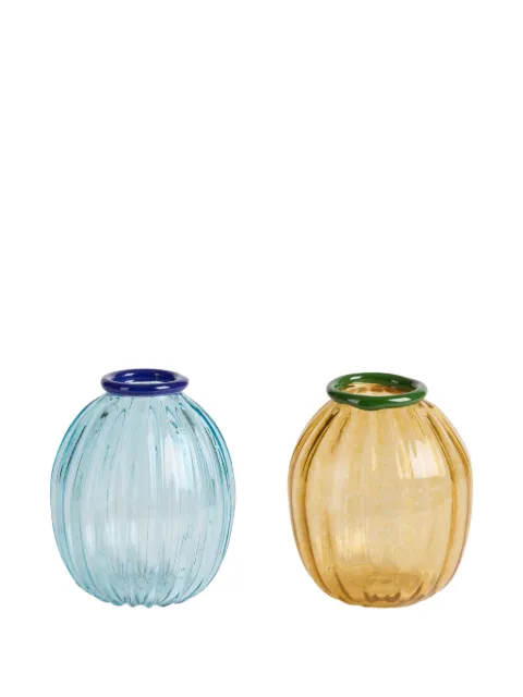 Lisa Corti Rosebud ribbed glass vases Blue 26RROSEBUDVASE27621H13