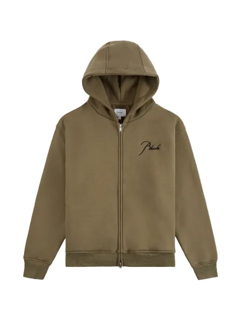 RHUDE Classique logo-embroidered hoodie Green RHPS26HO090126013