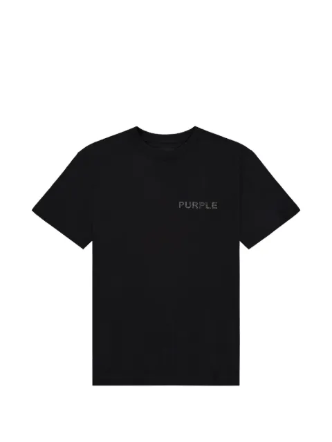 Purple Brand logo-studded T-shirt Black P117HBSE226
