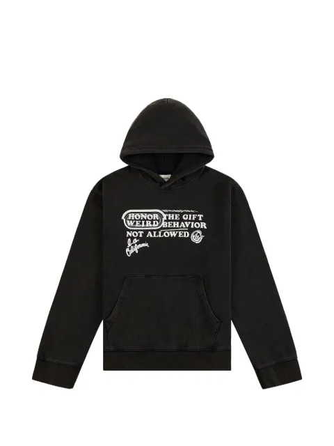Honor The Gift Not Allowed graphic-print faded hoodie Black HTG260164BLK