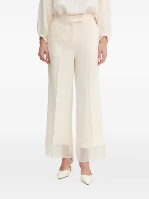 SIMONA CORSELLINI Cady organza-trim trousers Neutrals P26CPPA00701