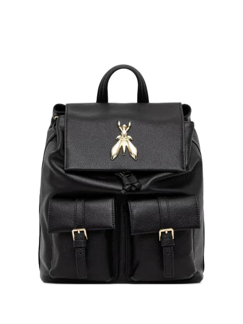 Patrizia Pepe fly-plaque buckled-pocket backpack Black 8B0340L133