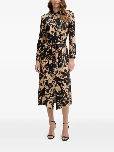 SIMONA CORSELLINI floral-print belted midi dress Neutrals P26CPAB02001
